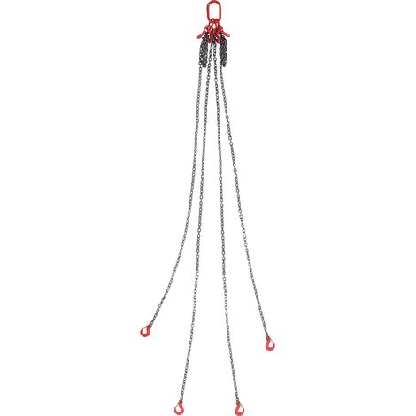 Mophorn Eslinga de Cadena de Elevación 4 Cadenas con Ganchos y Ajustadores 8mm x 300cm Carga de 5000 kg G80 para Carretilla Elevadora, Polipasto Motorizado, Muelle, Sitio de Construcción, Fábrica