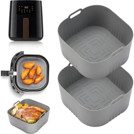 Stampo in silicone Dailygoods per accessori per friggitrice ad aria, stampo da forno in silicone WideSmart in 2 pezzi, alternativa riutilizzabile alla carta da forno per accessori per friggitrice ad a (1/5)