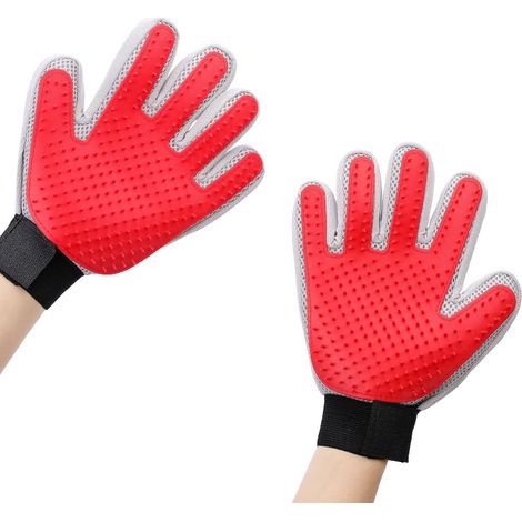 Gants de toilettage pour animaux de compagnie, gant de brosse pour l'épilation en douceur, gant de massage pour poils longs/courts, gant d'épilation efficace pour chat, chien, lapin (1 bis)
