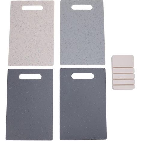 4-teiliges Schneidebrett-Set, flexible Kunststoff-Schneidebretter mit rutschfester Unterseite für Fleisch, Gemüse und Obst