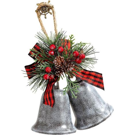 Elegante Weihnachtsglocken mit klarem Klang, aus rostfreiem Metall mit grauem Kunststoff-Zierring (1/5)