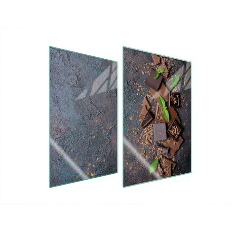 PLAQUE DE PROTECTION EN VERRE POUR CUISINE 2x35x52 CHOCOLAT (1/5)