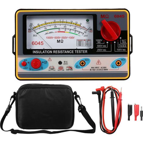 Testeur de Résistance d'Isolation 1000V 2000 MΩ, Mégohmmètre Numérique Testeur d'Isolation Gamme Automatique