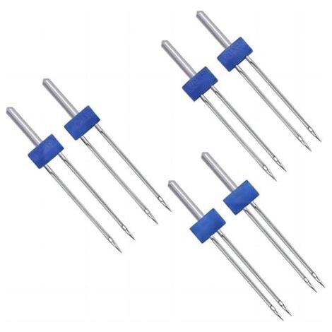 6 Pieces Double Stretch Jersey Needle Double Sewing Machine Needles, Jersey Sewing Machine Needles, Twin Needle, Twin Needle, Stretch Twin Needles for Sewing Machine (1/5)