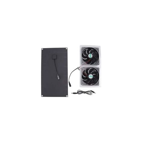 Kit de Ventilateur à Panneau Solaire 100W, Double Ventilateur, étanche IP67, Faible Bruit, Large Application, Ventilateur à énergie Solaire pour Maison d'animaux Domestiques A
