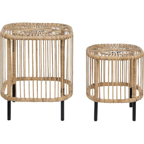 Couchtisch 2er Set CESENATICO Rattan Naturfarben (1/5)