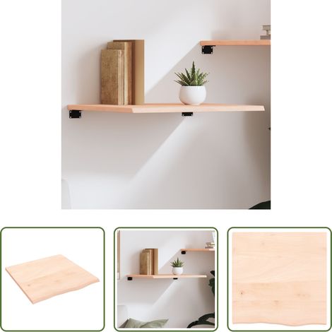 Rangement - Étagère murale 60x60x2 cm bois de chêne massif non traité (1/5)