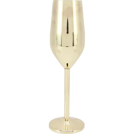 Coupe à vin en acier inoxydable élégante et dorée, verre à champagne métallique pour dîners et fêtes (1/5)