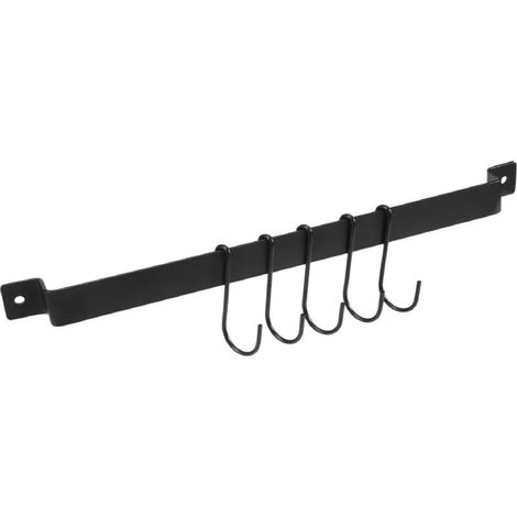 Filiyano – Support mural pour casseroles, barre de suspension industrielle de 435 mm, porte-ustensiles de cuisine avec couvercles et 10 crochets en S (1/5)