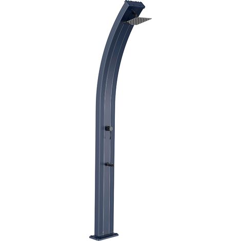 Doccia solare curva per piscina in alluminio Grigio RAL9023 serbatoio 30 L soffione quadrato miscelatore altezza 2254 cm SS0965-GREY