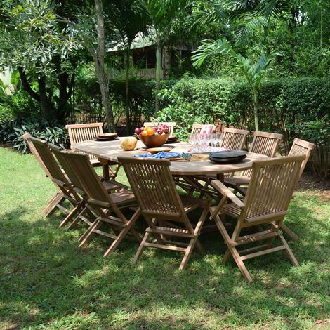 Salon de jardin en teck massif Miami, 12 places (1/5)