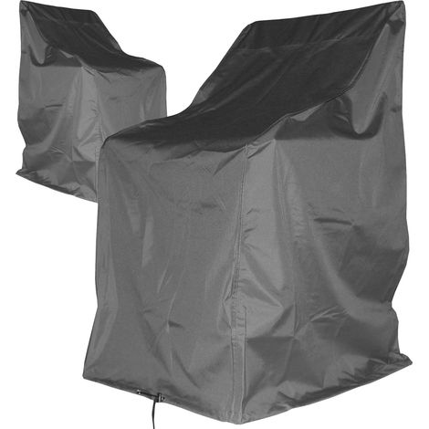2 x Schutzhülle Stuhlhülle Stapelstuhl Dinnersessel Klappstuhl Sessel Schutzhaube Abdeckplane Grau (1/5)