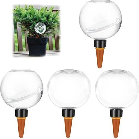 Boules d'arrosage, 4 pièces Boules d'arrosage pour plantes, Boules d'arrosage automatiques, Arrosage automatique des plantes pour plantes d'intérieur, balcon, jardin, Auto-arrosage (1/5)