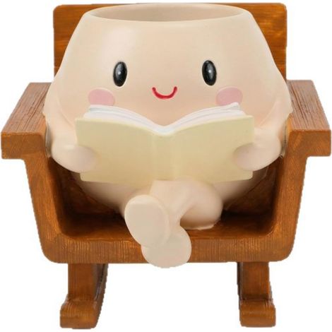 Chaise à bascule en résine pour intérieur et extérieur avec trou de drainage pour les amateurs de plantes, cadeau d'anniversaire et de Noël (1/5)