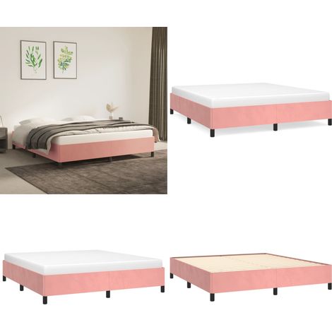 Bettgestell Rosa 160x200 cm Samt - Samtbettwäsche - Rosa Bett - Doppelbett - Boxspringbett - Lattenrost - Home & Living (1/5)