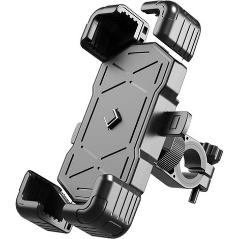 Supporto per telefono da moto, supporto per manubrio girevole a 360°, adatto per smartphone da 4,7 a 7,2 pollici, nero. (1/5)