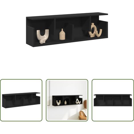 Rangement mur - Armoire murale 100x20x30 cm noir bois d'ingénierie (1/5)