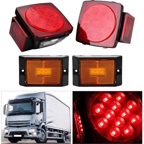 4 rechteckige LED-Rückleuchten, 12 V, wasserdicht, hohe Helligkeit, für Anhänger, LKW, 4er-Set (1/5)