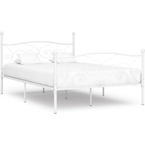 Giroletto con Doghe Bianco in Metallo 160x200 cm vidaXL (1/5)