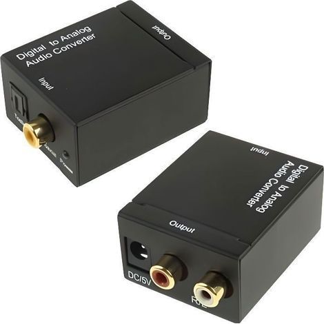 Toslink Coaxial Digital Audio Converter to RCA Analog Audio Converter (Black) (1/4)