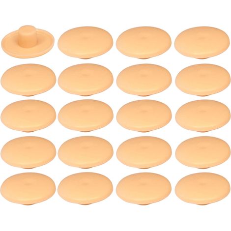 20x Cache vis en plastique 4 x 2,7 x 11,8mm Confirmat Meuble Capuchon Bouchon Trou Protection Universel, beige hêtre