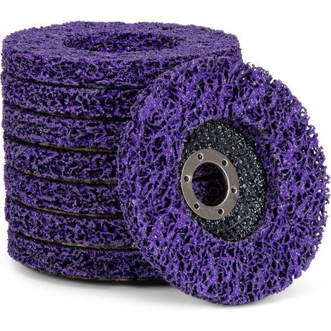 Lot de 5 disques de nettoyage, pour meuleuse d'angle, CSD, grossiers, diamètre : 125 mm, violets (1/3)
