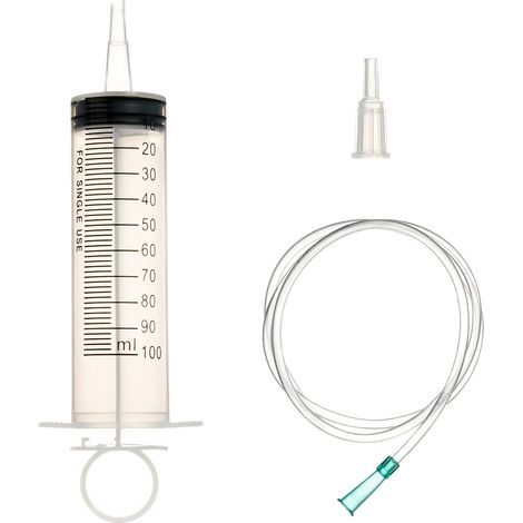 Grande seringue en plastique 100 ml avec tuyau pour laboratoires scientifiques, irrigation de jardin, industrie (1, 100 ml) (1/5)