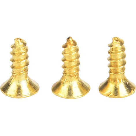 Vis à Bois Autoforeuse Fer Tête Plate Antique Lot 500g Multiusage (2x8mm Jaune) (1/5)