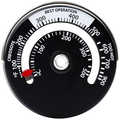 Thermomètre de cheminée Thermomètre de ventilateur de cheminée creux Cadran magnétique Multi-Fuel Magnetic Thermometer for Wood Stove (1/4)