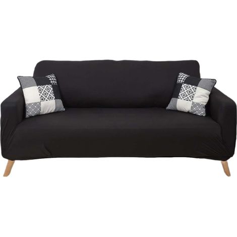 Housse Extensible Coloris Noir pour Canapé 3 Places (1/2)