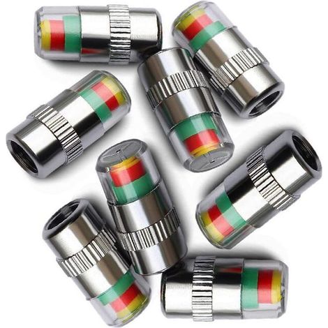 Set mit 8 Ventilkappen mit Reifendruckanzeige, 3 Farben (1/5)