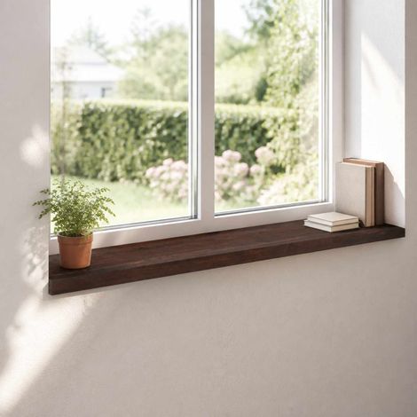 vidaXL Appuis de fenêtre 2 pc Marron foncé 110 x 25 x 2 cm (1/5)
