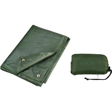 Tapis de Plage Imperméable et Résistant, Facile à Nettoyer - 220x180 cm, Vert OD, pour Camping, Randonnée et Pique-nique (1/5)