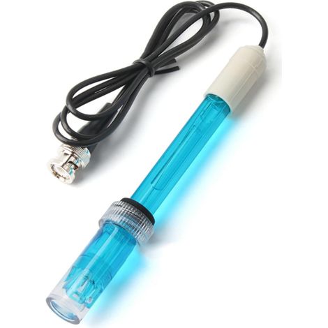 Sonde pH Électrode pour Aquarium Mesureur pH Large Plage de Test Précision Rapide Lecture Stable Bleu (1/4)