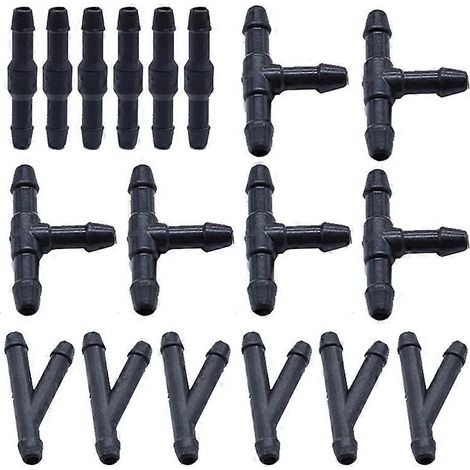18pcs Car Wiper Spray Pipe Joint T Y I Type Windshield Washer Pipe Nozzle Wiper Cleaning Water Hose Tube Joint Car Accessories (1/5)