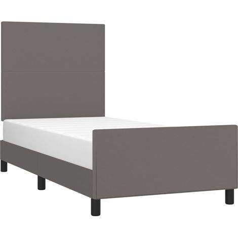 vidaXL Cadre de lit sans matelas gris 90x190 cm similicuir (1/5)