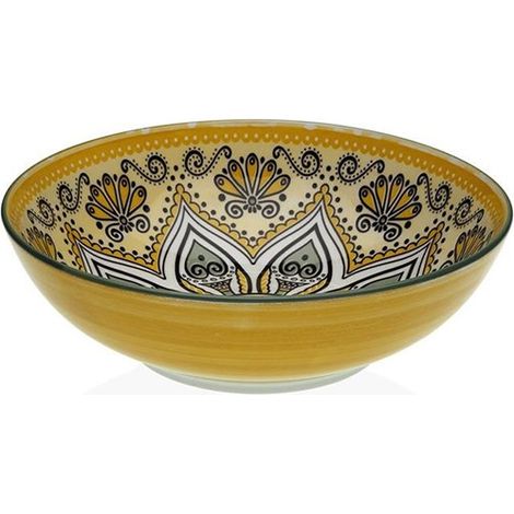 SALADIER PORCELAINE JAUNE SET-6 (1/2)