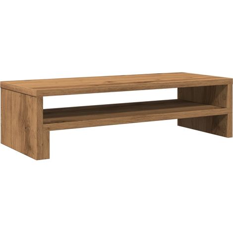 Supporto per monitor da tavolo mobile da ufficio artigianale 54 x 22 x 15 cm legno ingegnerizzato marrone 020044918