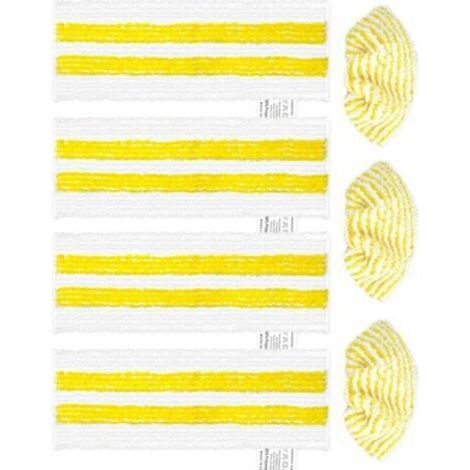 7 Accessoires Applicable à pour Kärcher SC2 SC3 SC4 SC5 Lavettes Lingettes Nettoyeur Vapeur EasyFix - 4 Pcs Serpillières pour Karcher et 2 Bonnettes pour Buse à Main (1/4)