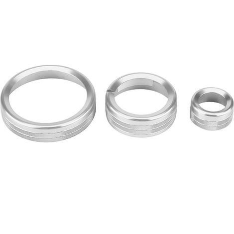 Lot de 3 caches circulaires pour boutons de commande multimédia centraux de voiture Alfa Romeo Giulia Stelvio (argent) (1/4)