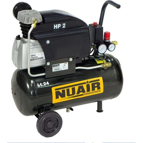 Nuair - Compresseur air 24L 2CV Entraînement direct, lubrifié 8 bars 222 l/min - FC2/24 N