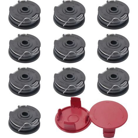 Lot de 12 bobines de rechange F016800351 pour débroussailleuse Bosch ART30-36LI, AdvancedGrassCut36, ART 24, ART 27, ART 30, ART24+, ART27+, ART30+ (10 bobines + 2 capuchons) (1/5)