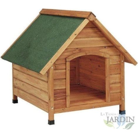 Cuccia in legno per cani, modello S: 72 x 76 x 76 cm.  tetto a capanna