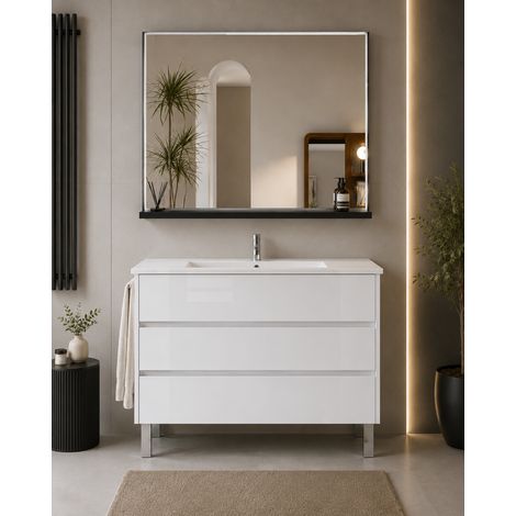 Meuble de salle de bain avec vasque ORIGENBATH IMPERIA sans miroir 90x40 cm blanc (1/3)