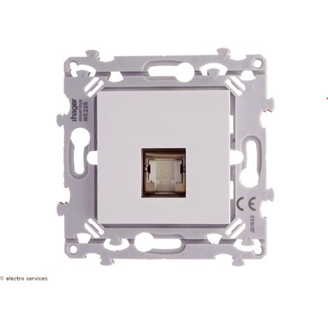 Prise RJ45 cat. 6a STP pour grade 3 TV Hager Essensya Finition: Blanc - Griffes: Avec griffes