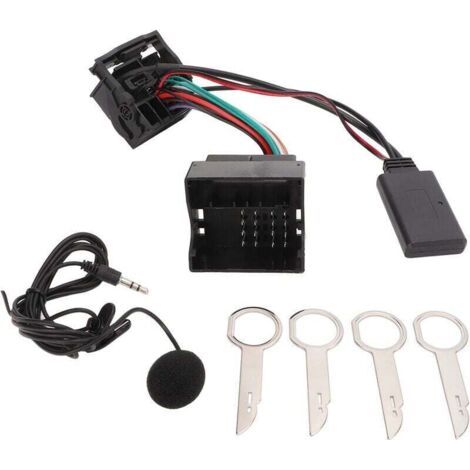 Adaptateur audio sans fil Bluetooth 5.0 avec câble auxiliaire et microphone de remplacement pour Ford Focus Mondeo Fiesta Fusion 6000CD
