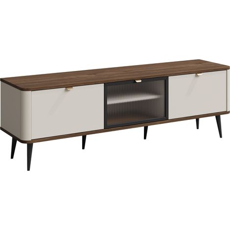 Meuble TV Lufela 111, Cachemire + Noyer, Le nombre de portes: 0, Nombre de tiroirs: 0, 160x52x40cm