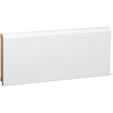 KGM Sockelleiste Oben Rund weiß MDF foliert 18 x 120 mm 2,4 m