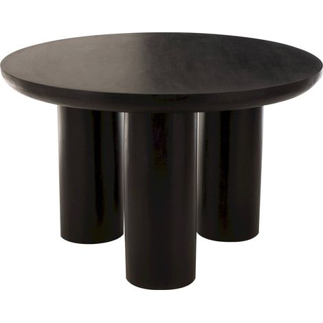 Table à manger ronde bois de manguier noir design contemporain - Noir bois de manguier (1/5)