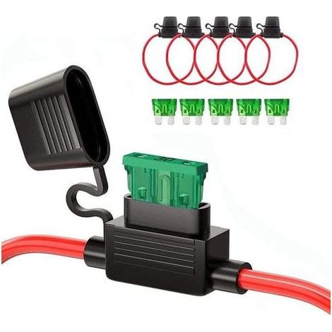 Stück Kfz-Sicherungshalter mit Flachstecker, wasserdicht, mit Kabel, max. 32 V/30 A, für mittelgroße Pkw und Lkw, mit vollständig umspritztem Gehäuse (1/5)